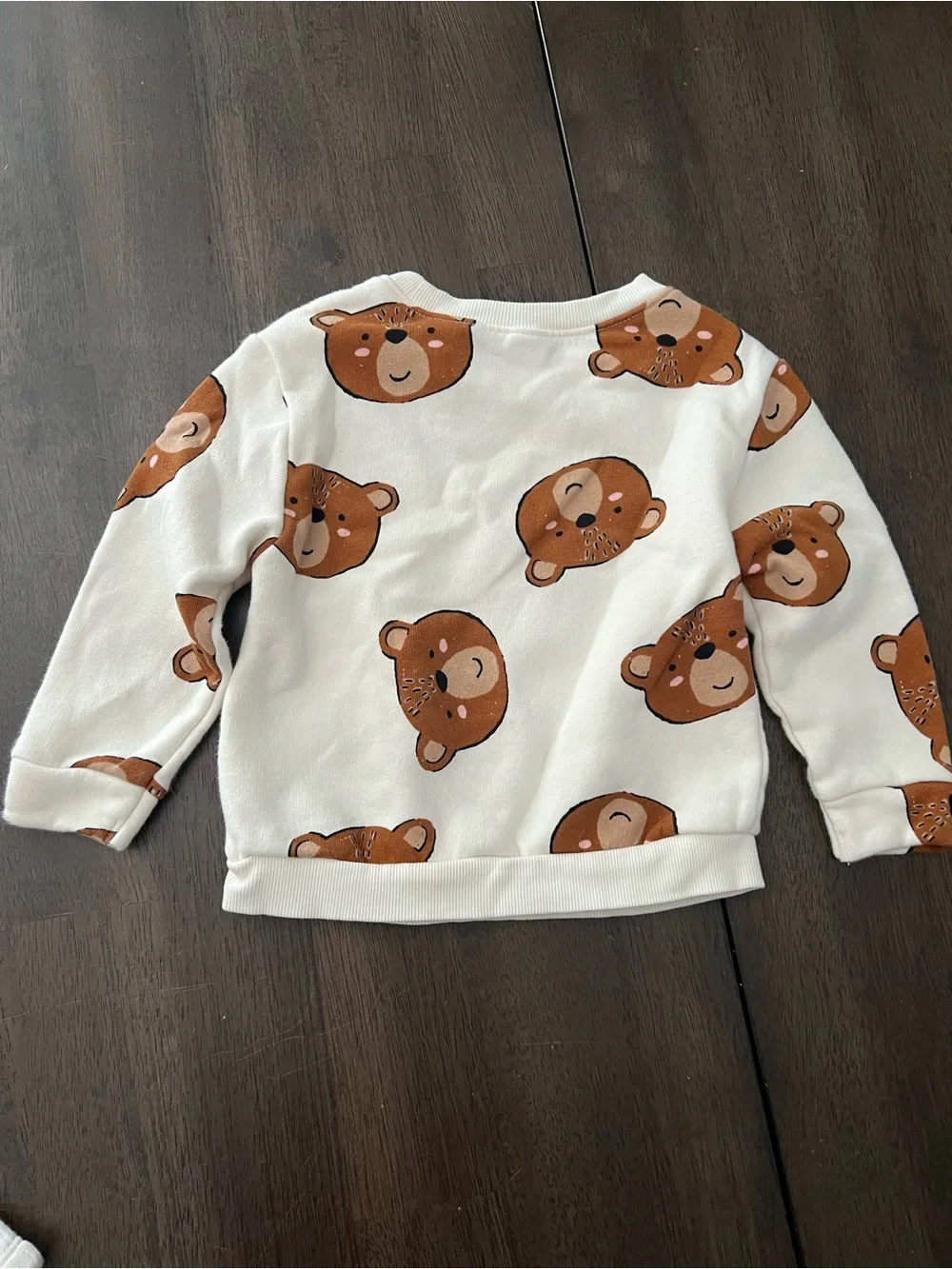 18-24 month Bear Print Cream Sweatshirt/pants set